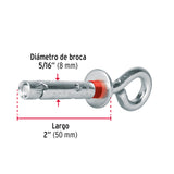 Caja con 100 Taquetes Expansivos 8X50 mm con Armella Cerrada
