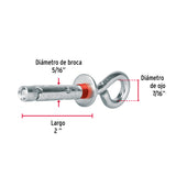 Bolsa con 4 Taquetes Expansivos 8X50 mm con Armella Cerrada