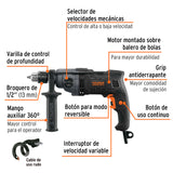 Taladro 1/2', 800 W Dos Velocidades, Truper Industrial