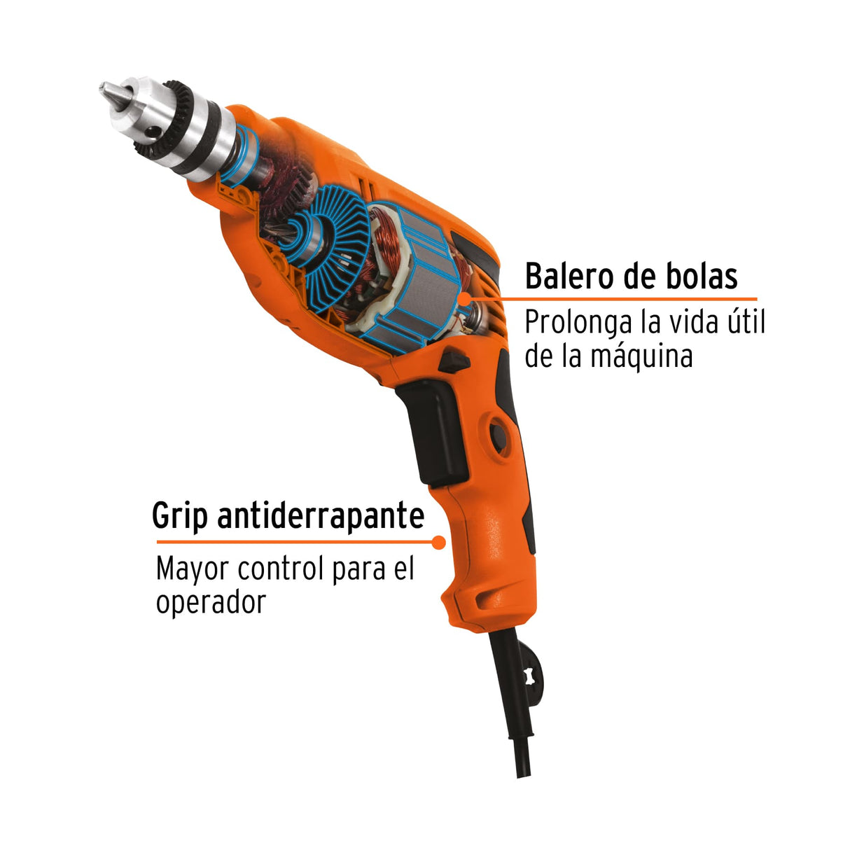 Taladro 3/8', 400 W, Truper Pro