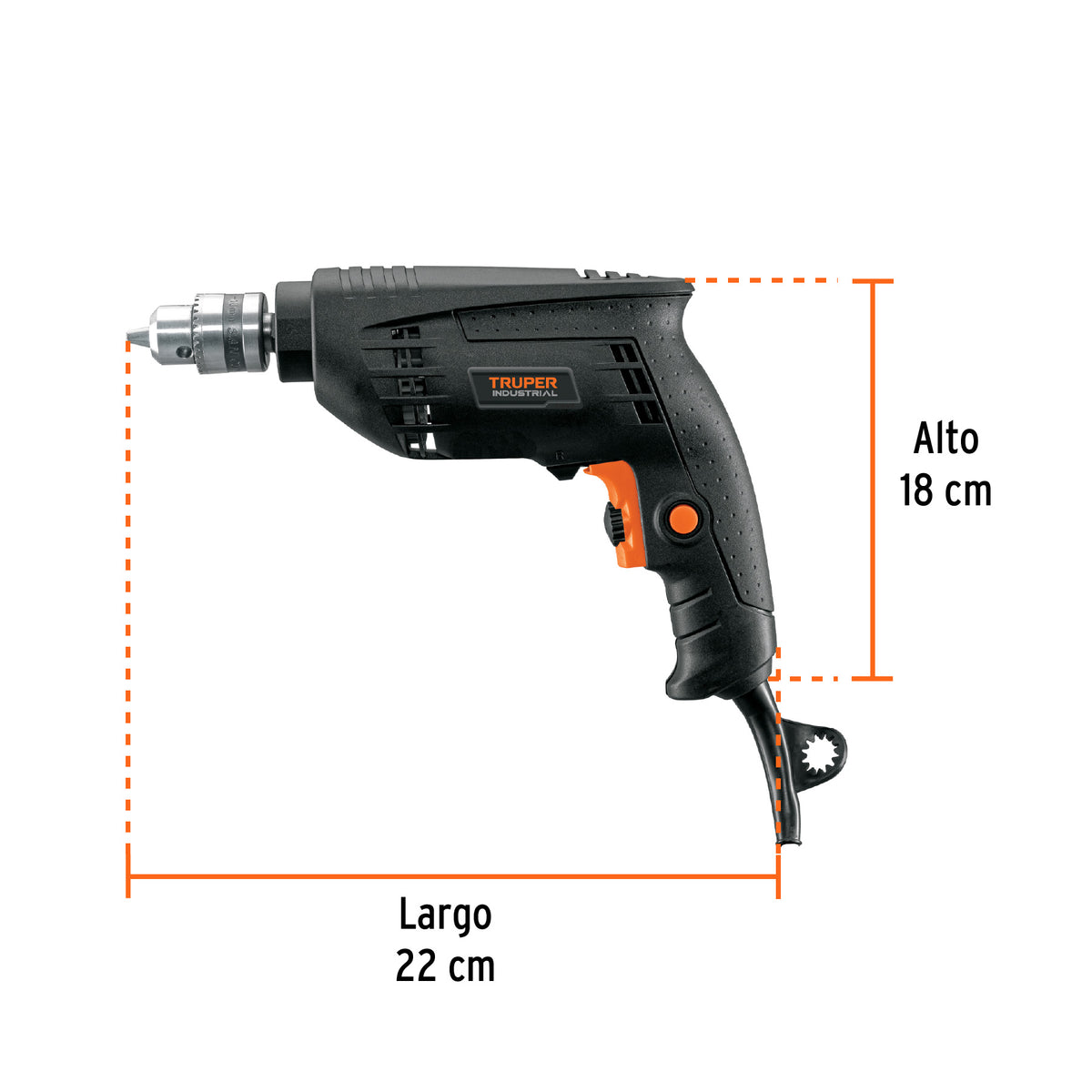 Taladro 3/8', 450 W, Truper Industrial
