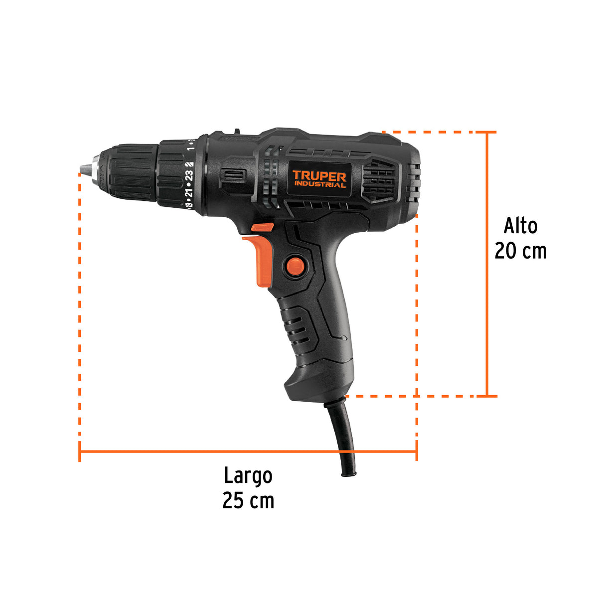 Taladro Atornillador 3/8', 400 W, Truper Industrial