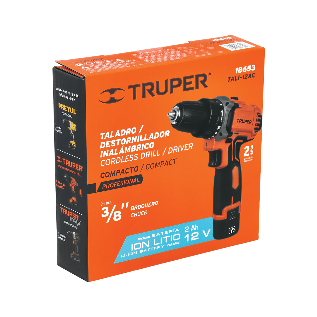 Taladro Compacto 3/8', 12 V, Pro