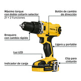 Taladro 1/2', 20 V, 1 Batería 2 Ah, Pretul
