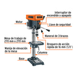 Taladro de Piso 13', 3/4 HP (560 W), Broquero 5/8', Truper
