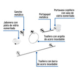Juego de 6 Accesorios para Baño Acabado Cromo, Foset Túbig