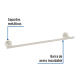 Toallero de Barra Metálico Acabado Satín, Foset Túbig