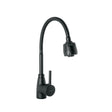 Monomando para fregadero con cuello flexible, negro, TÚBIG