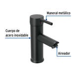 Monomando Corto Negro para Lavabo, Foset Túbig