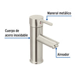 Monomando Corto Satín para Lavabo, Foset Túbig