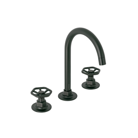 Mezcladora p/lavabo, taladros separados, redondos, negro, TÚBIG
