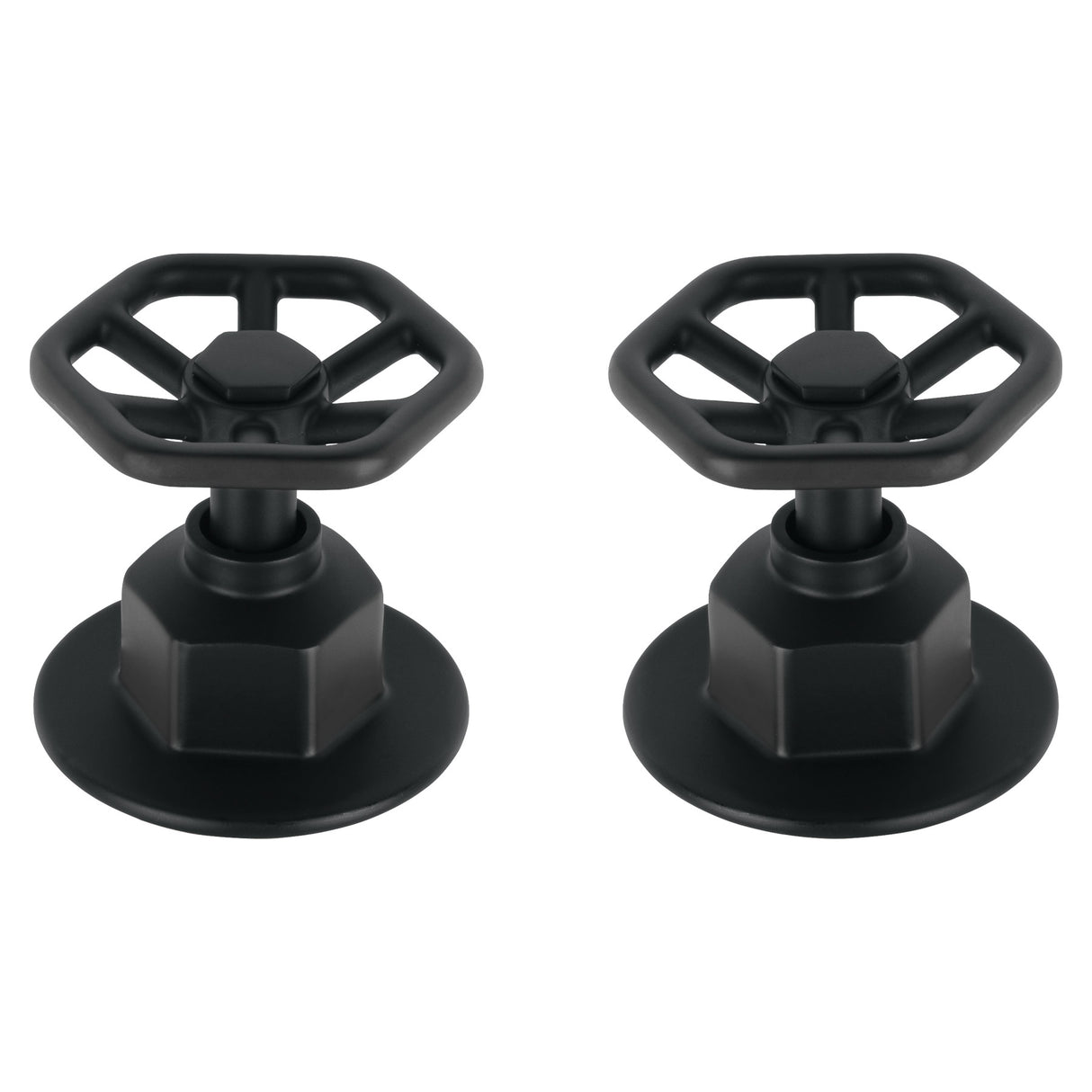 Juego de 2 manerales para regadera, volante, negro, TÚBIG