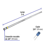 Tubo Conduit 3/4' Pared Gruesa (1.6 mm), Et. Amarilla, 3 m