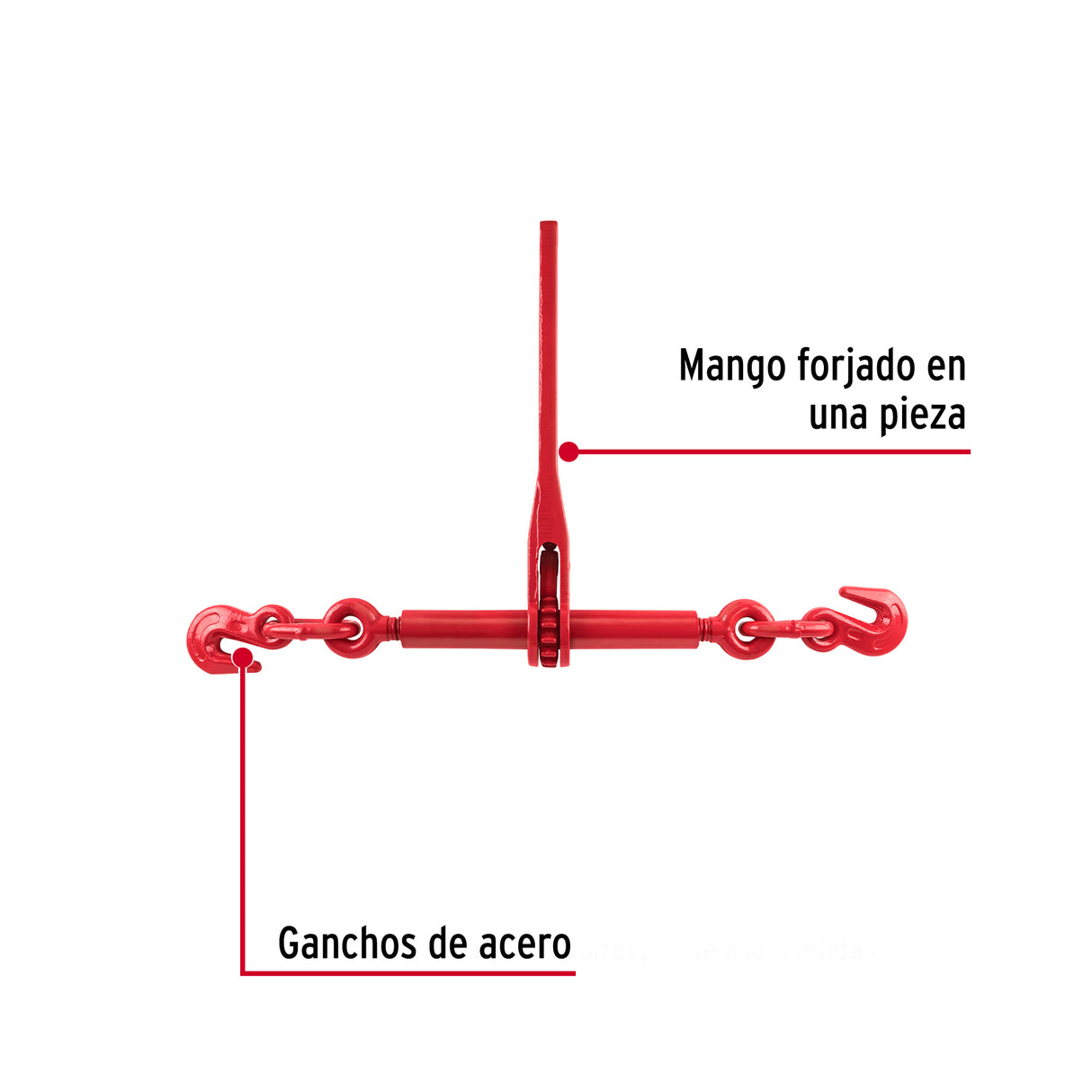 Tensor de Cadena con Matraca, 1/4' - 5/16', Fiero
