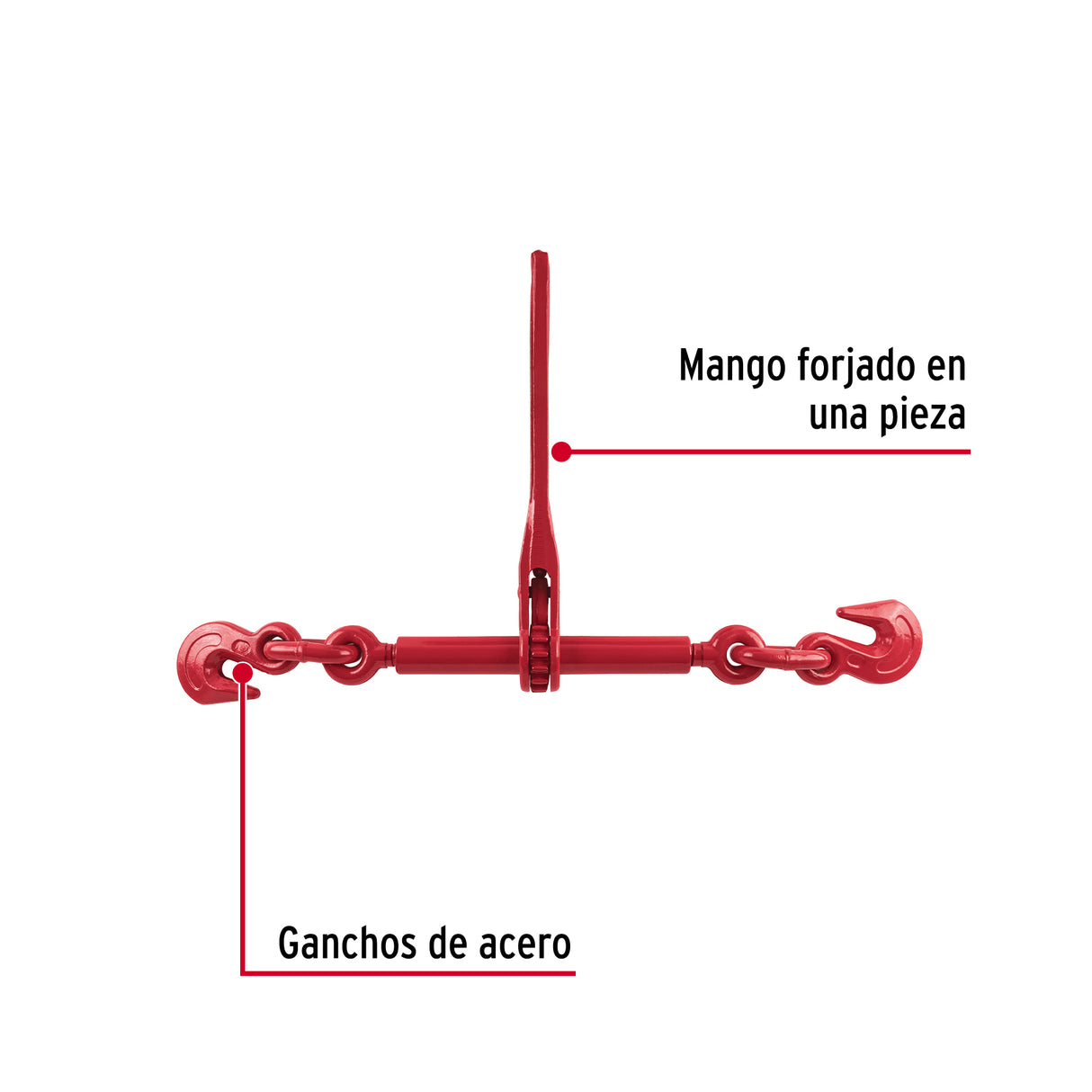 Tensor de Cadena con Matraca, 3/8' - 1/2', Fiero
