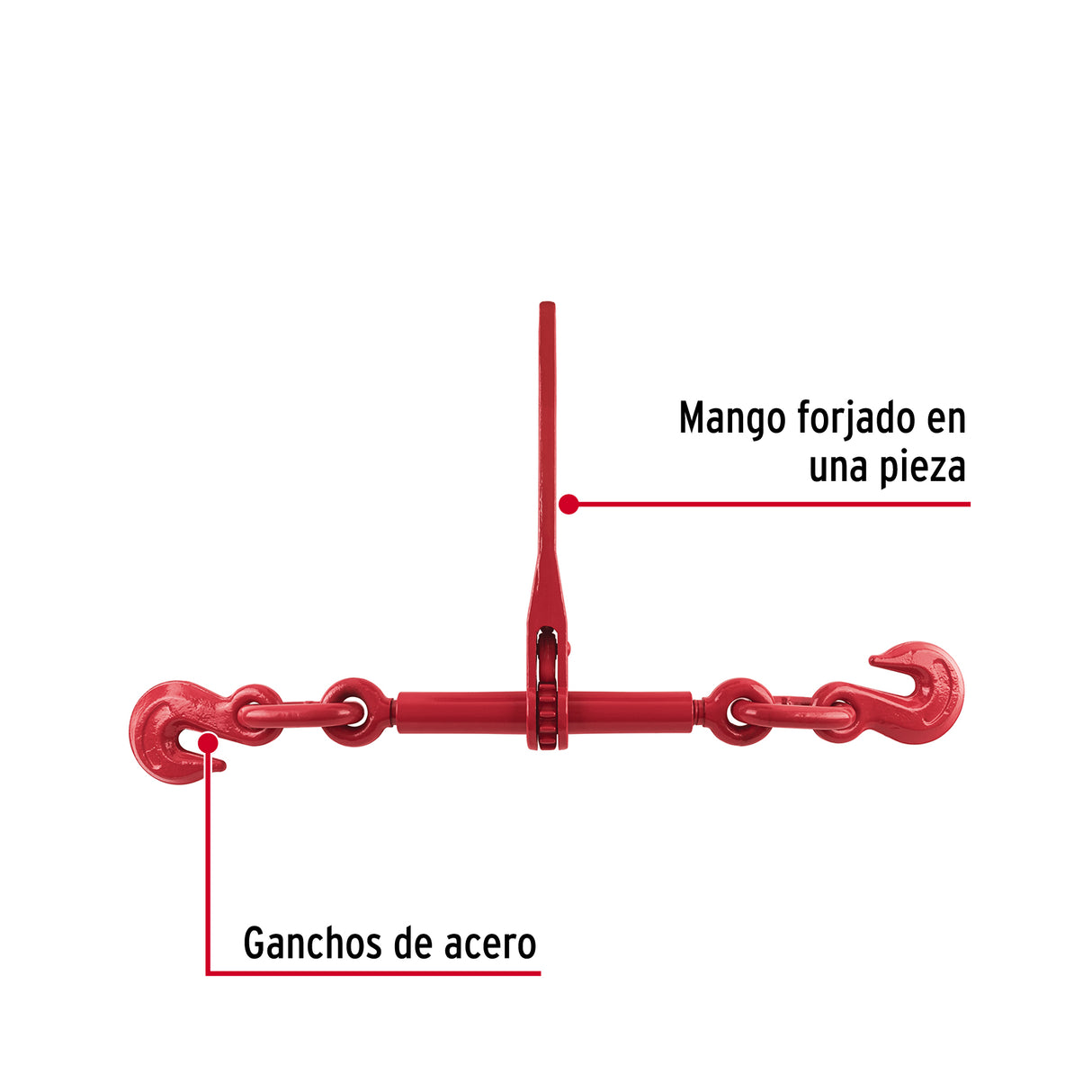 Tensor de Cadena con Matraca, 1/2' - 5/8', Fiero