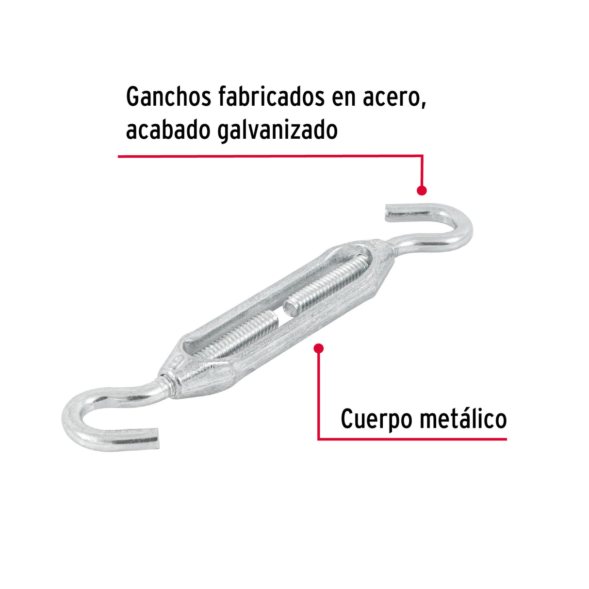 Tensor Zinc 1/4' Gancho-gancho, Fiero