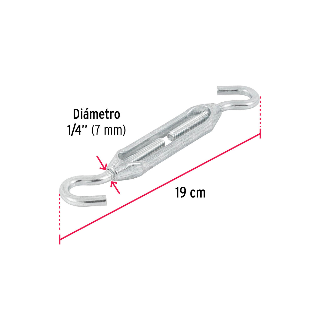 Tensor Zinc 1/4' Gancho-gancho, Fiero