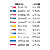 Juego de 55 Terminales Aisladas para Cable, Volteck