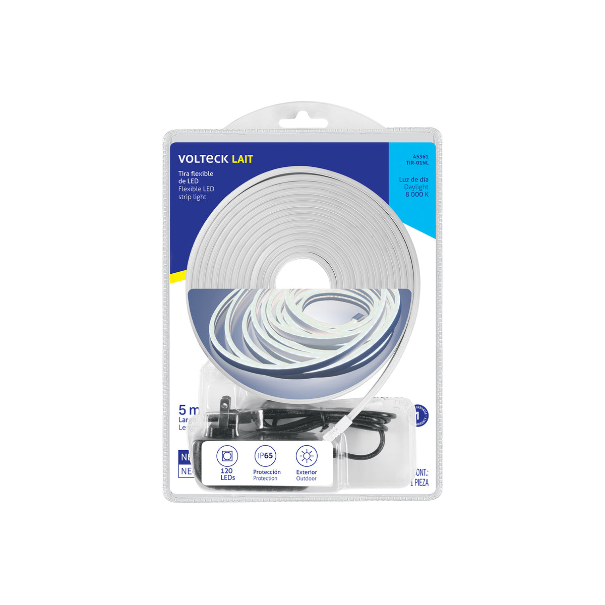 Tira Flex LED Neón 11 W para Interior y Exterior, 5 m Blanco