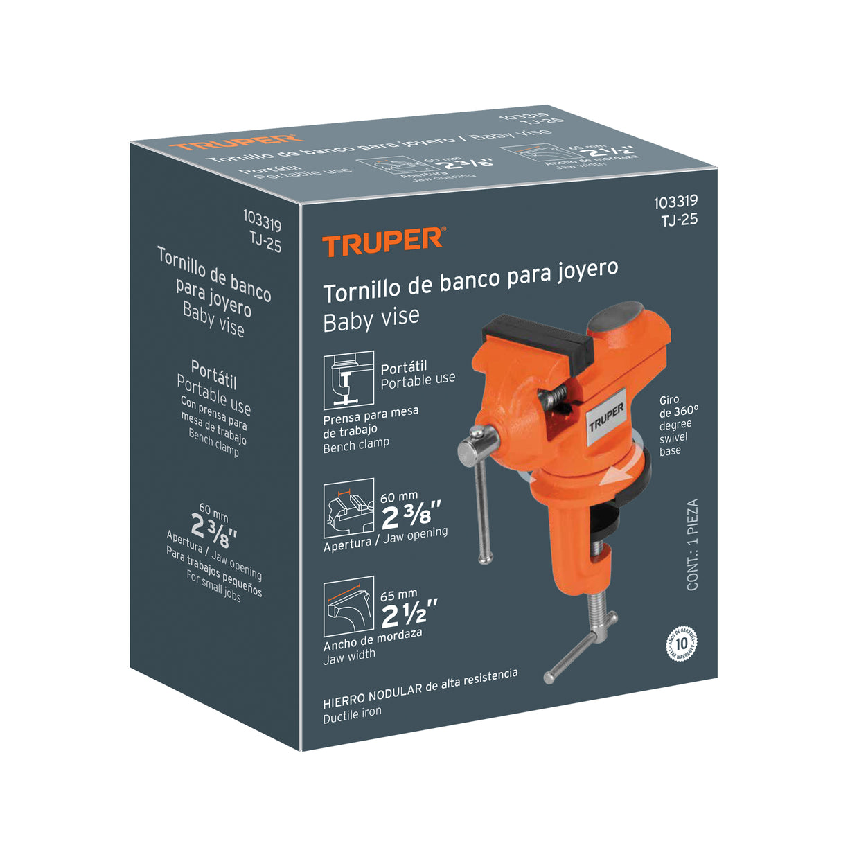 Tornillo de Banco 2.5' para Joyero, Truper
