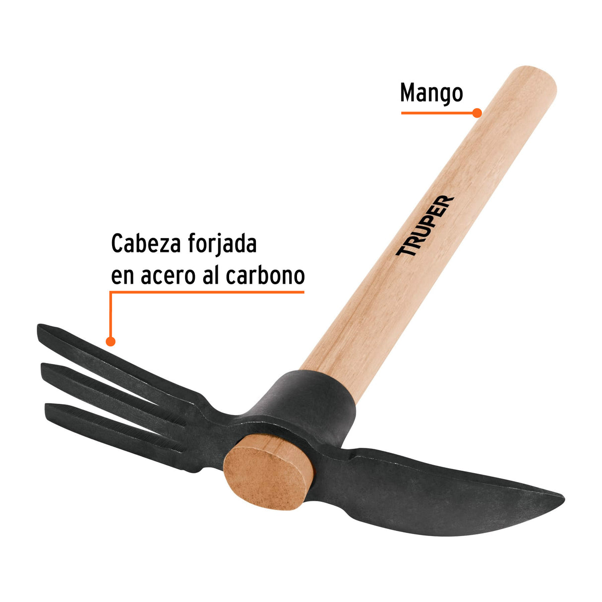 Rastrillo-pico, Mango de Madera 14', Truper