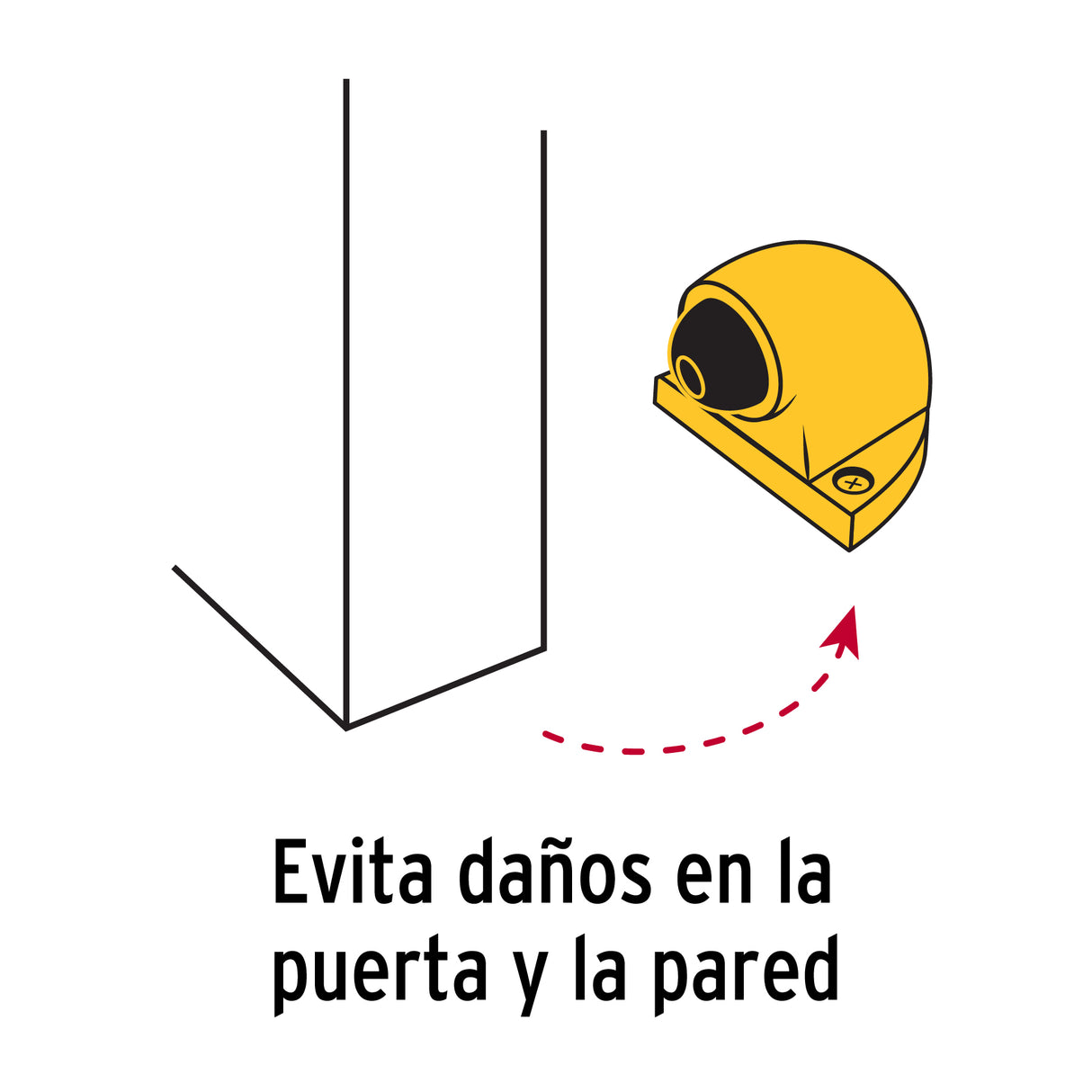 Tope Tipo Codo para Puerta, Acabado Latón Brillante, Hermex