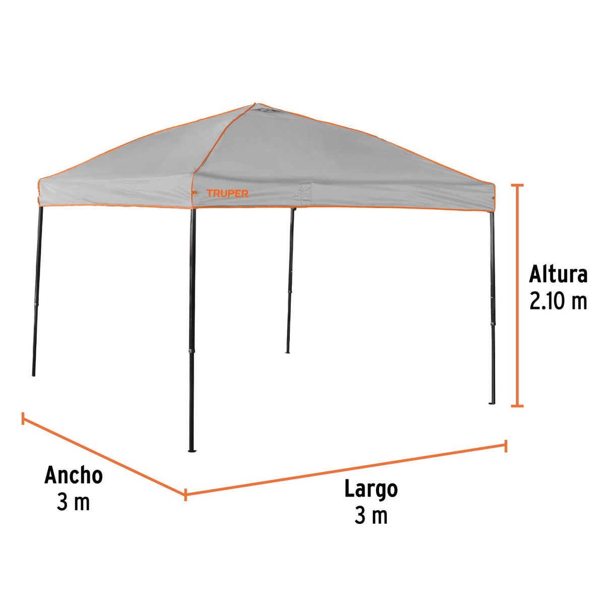 Toldo Plegable de 3 X 3 m, Truper