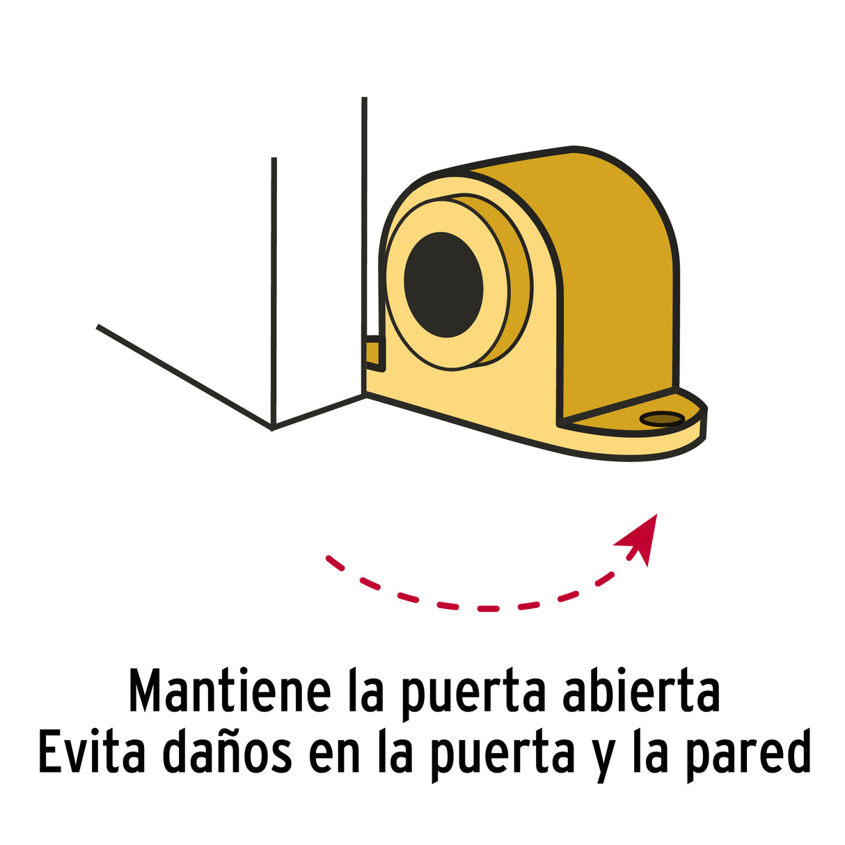 Tope para Puerta Magnético, Acabado Latón Brillante, Hermex