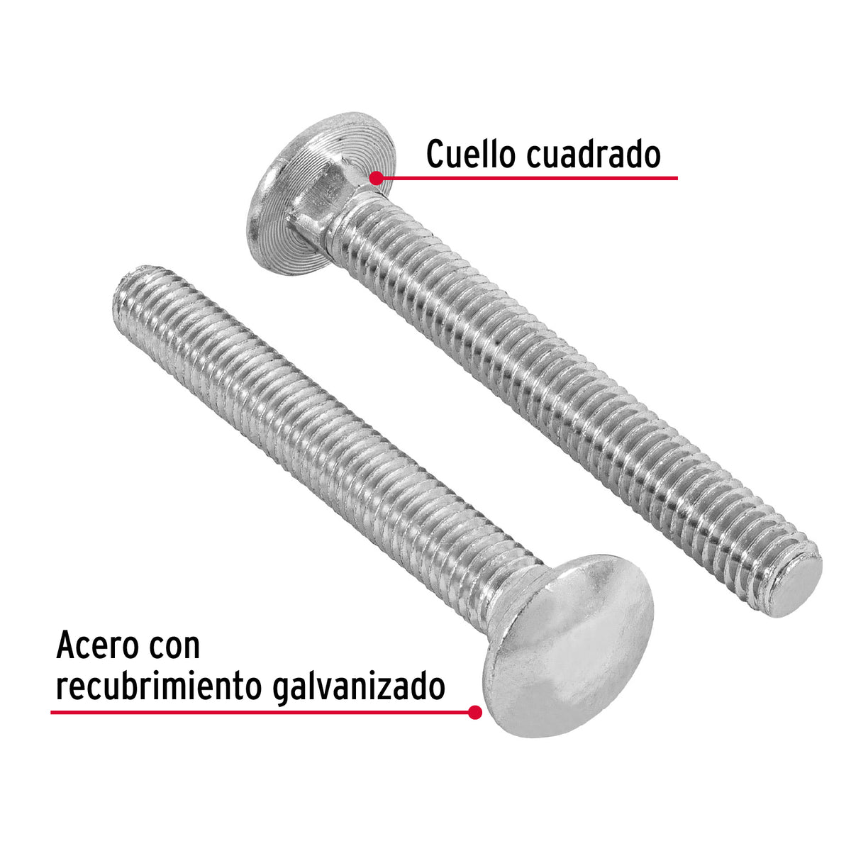 Bolsa con 40 Tornillos 3/8' X 3' Tipo Coche, Fiero