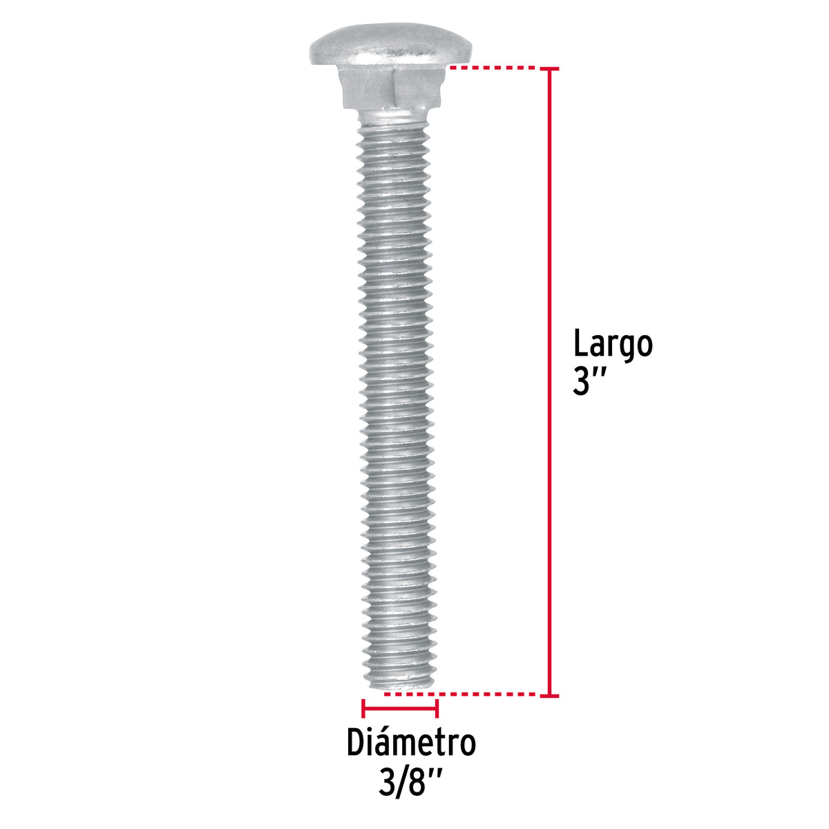 Bolsa con 40 Tornillos 3/8' X 3' Tipo Coche, Fiero