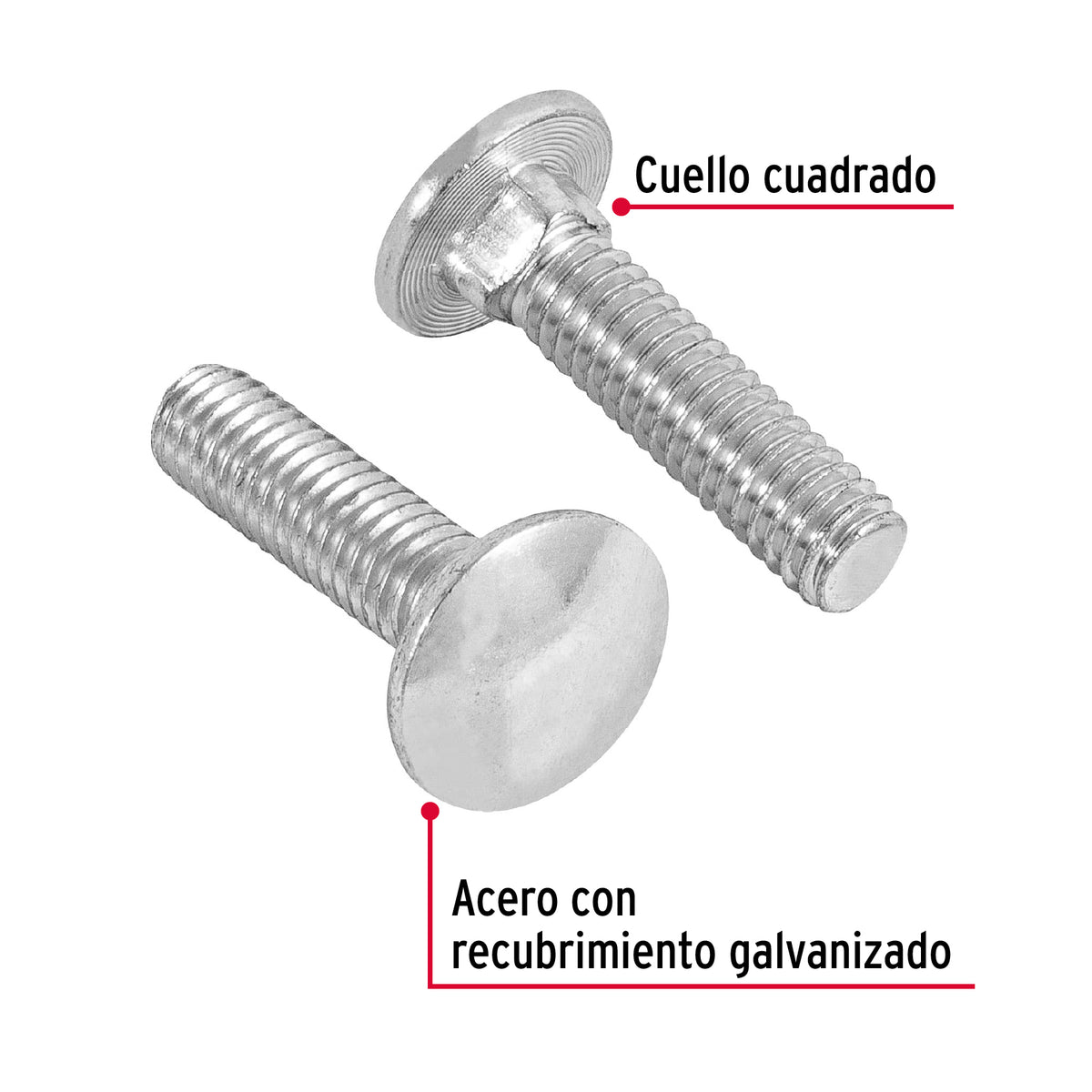 Bolsa con 60 Tornillos 5/16' X 1-1/4' Tipo Coche, Fiero