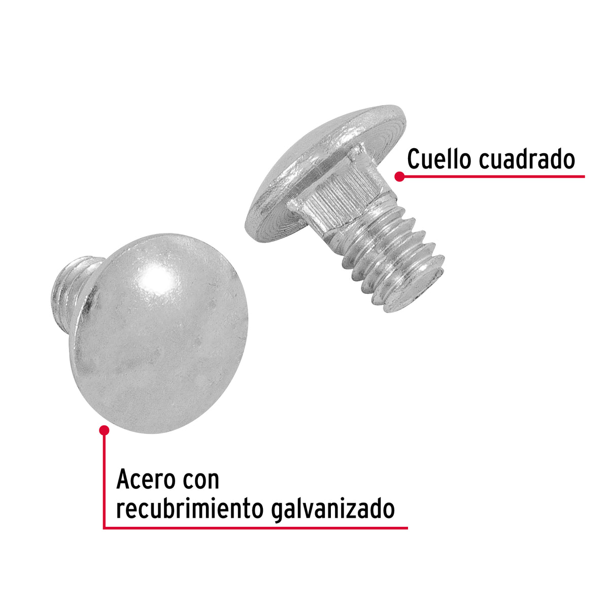 Bolsa con 100 Tornillos 5/16' X 1/2' Tipo Coche, Fiero