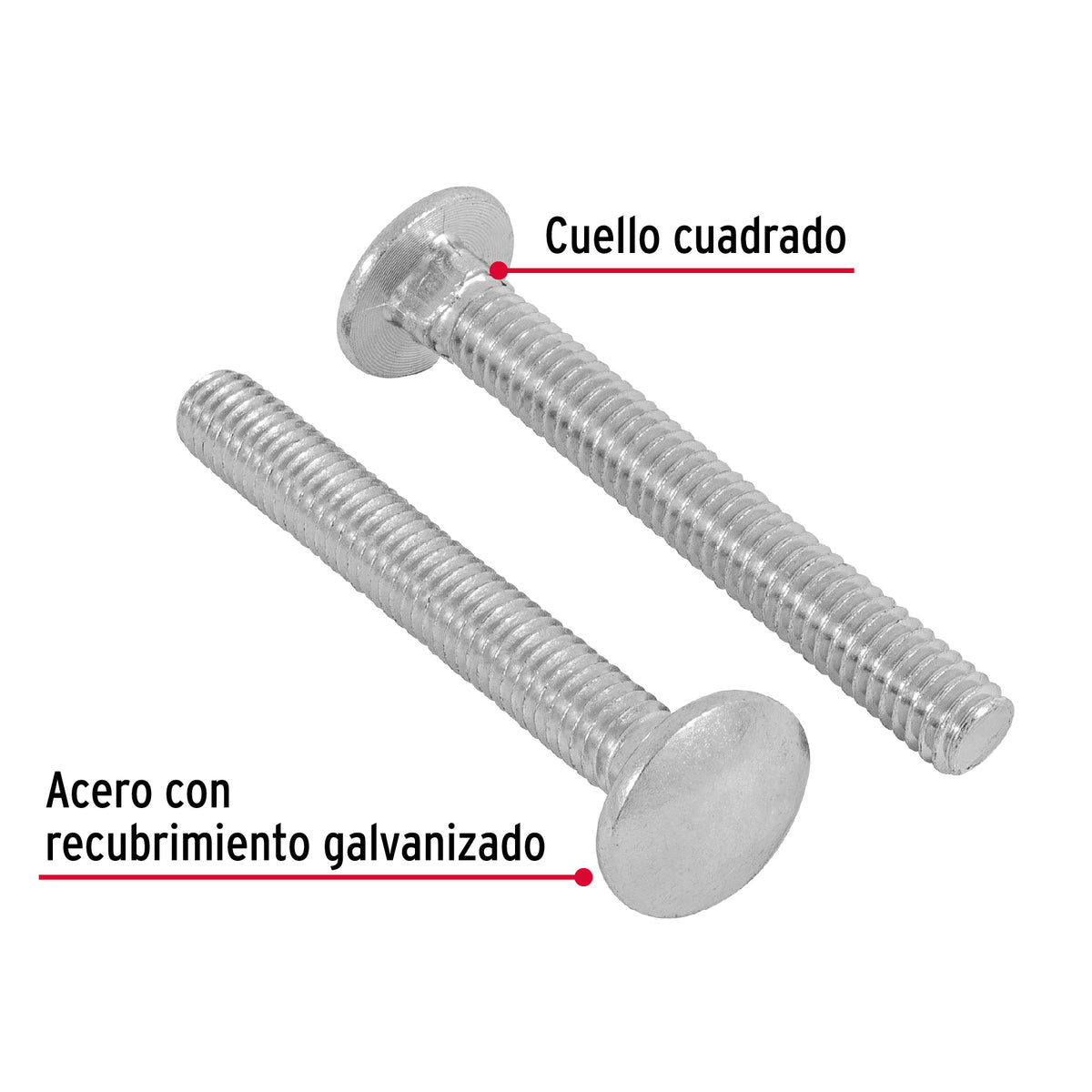 Bolsa con 60 Tornillos 5/16' X 2-1/2' Tipo Coche, Fiero
