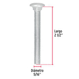 Bolsa con 60 Tornillos 5/16' X 2-1/2' Tipo Coche, Fiero