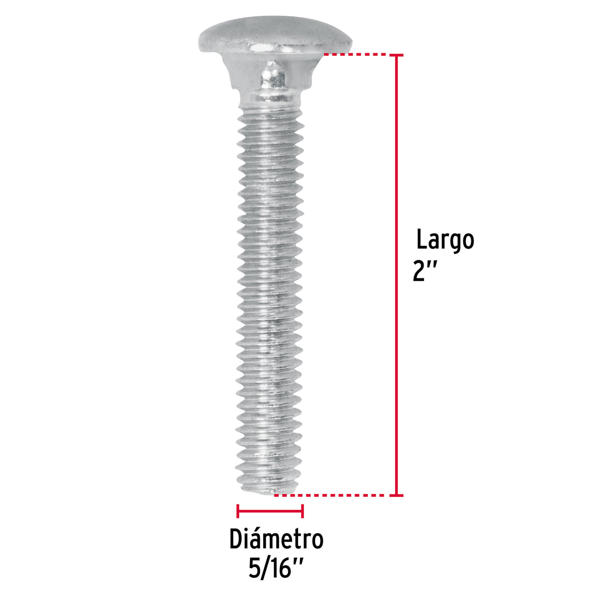Bolsa con 80 Tornillos 5/16' X 2' Tipo Coche, Fiero