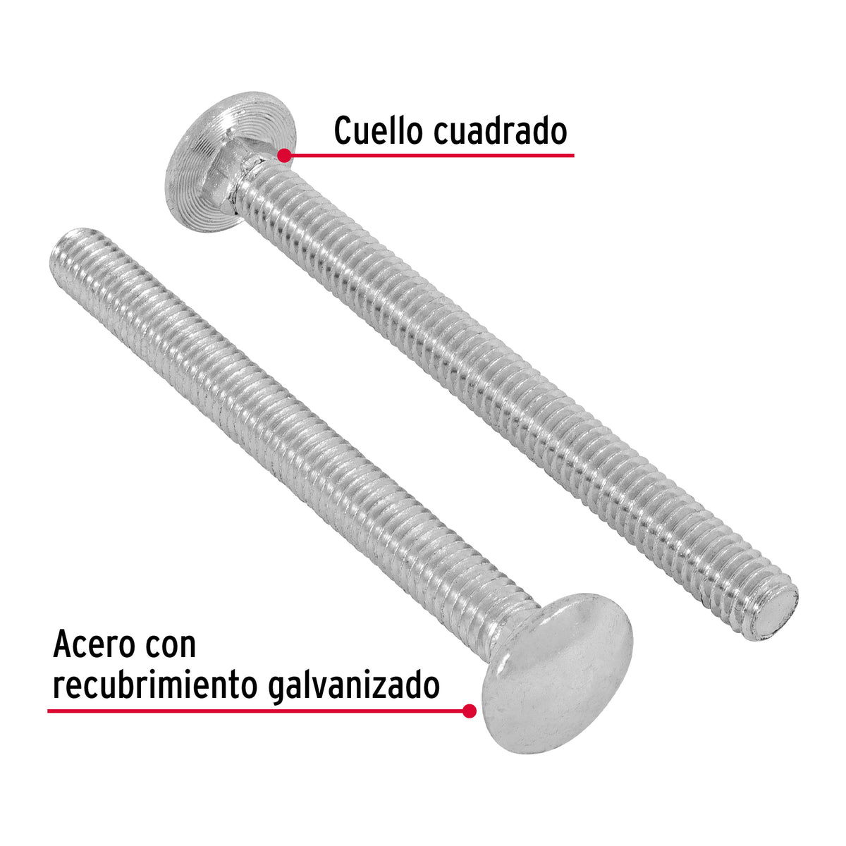 Bolsa con 50 Tornillos 5/16' X 3-1/2' Tipo Coche, Fiero