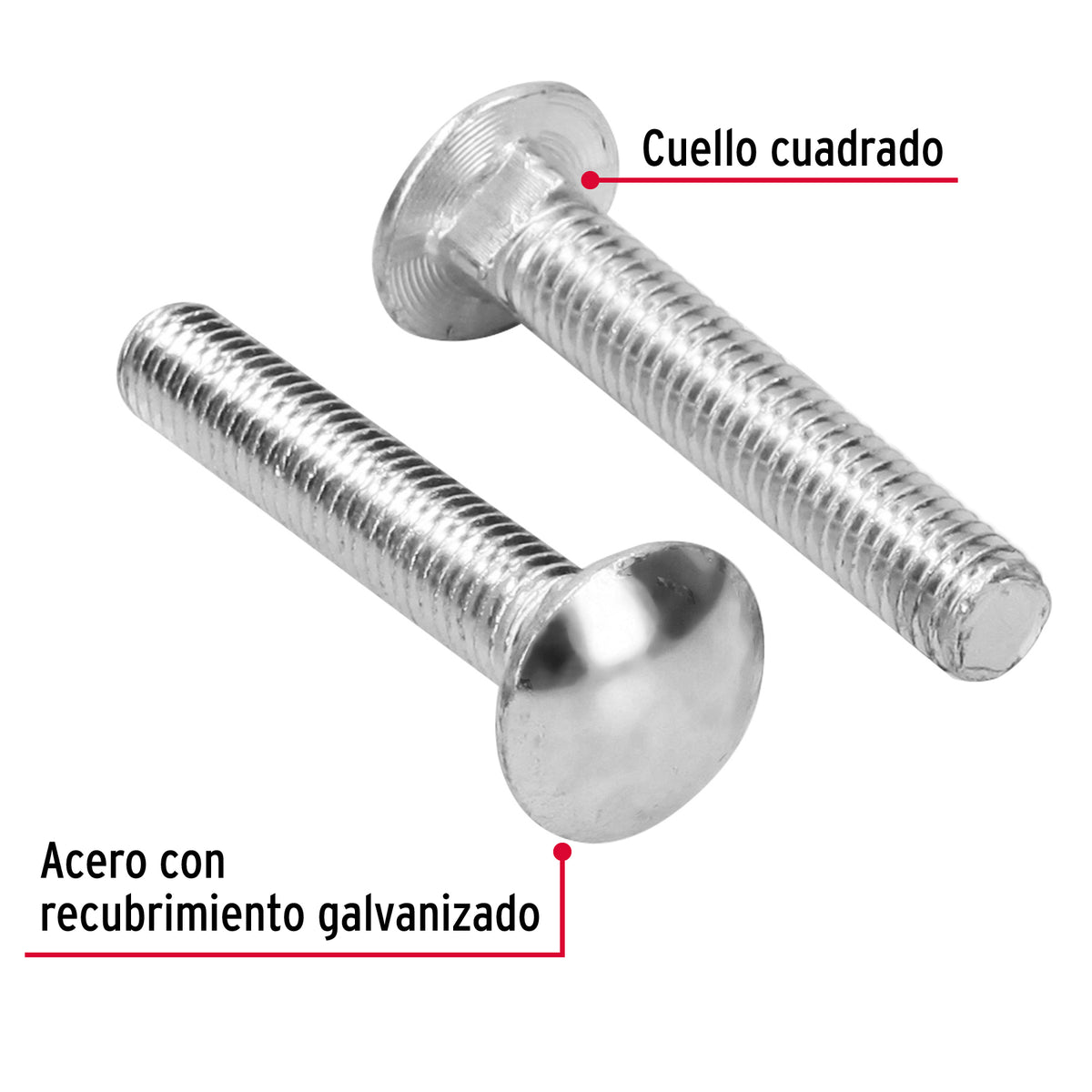 Bolsa con 30 Tornillos 7/16' X 2-1/2' Tipo Coche, Fiero