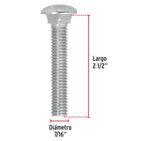 Bolsa con 30 Tornillos 7/16' X 2-1/2' Tipo Coche, Fiero