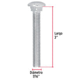 Bolsa con 30 Tornillos 7/16' X 3' Tipo Coche, Fiero