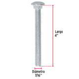 Bolsa con 20 Tornillos 7/16' X 4' Tipo Coche, Fiero