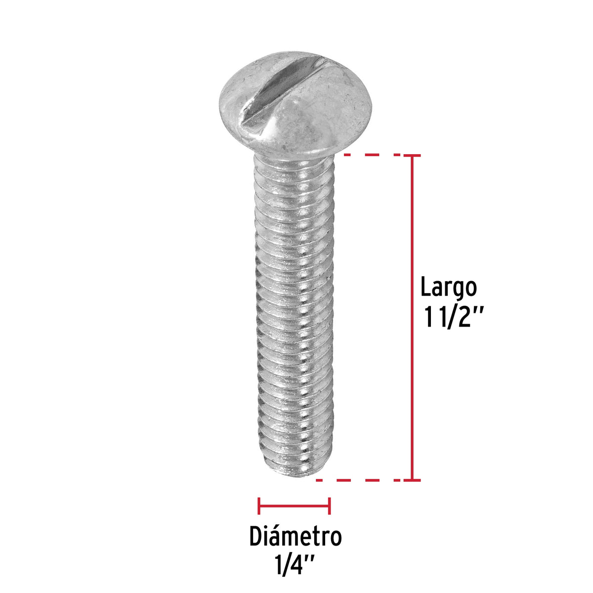 Bolsa con 80 Tornillos 1/4' X 1-1/2' Tipo Estufa, Fiero
