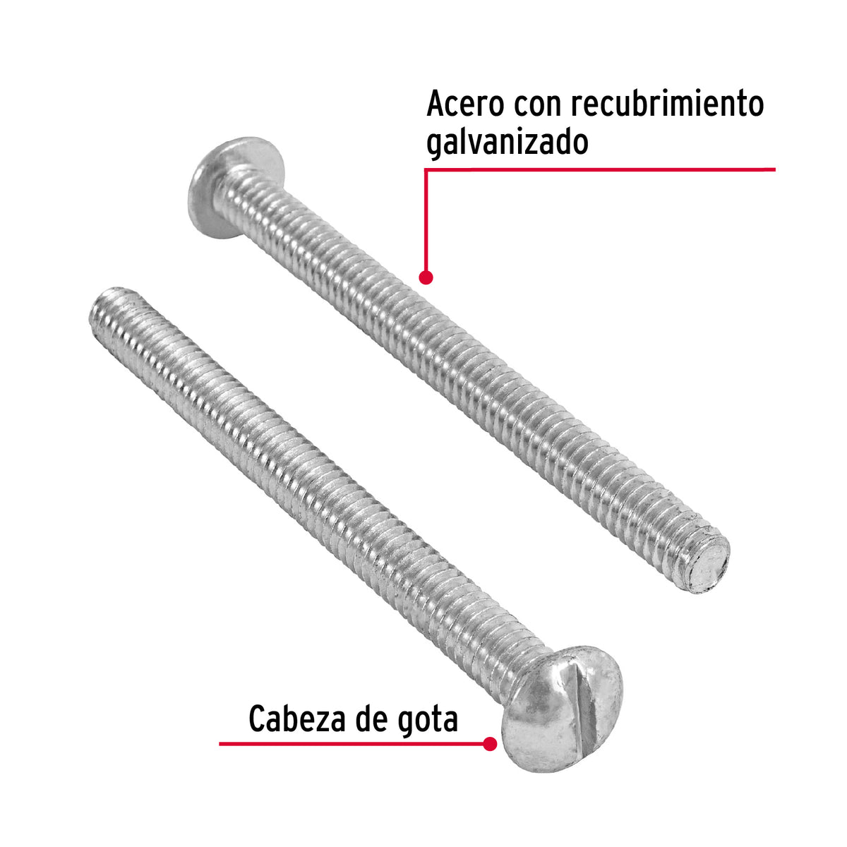 Bolsa con 50 Tornillos 1/4' X 3' Tipo Estufa, Fiero