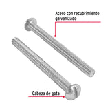 Bolsa con 50 Tornillos 1/4' X 3' Tipo Estufa, Fiero