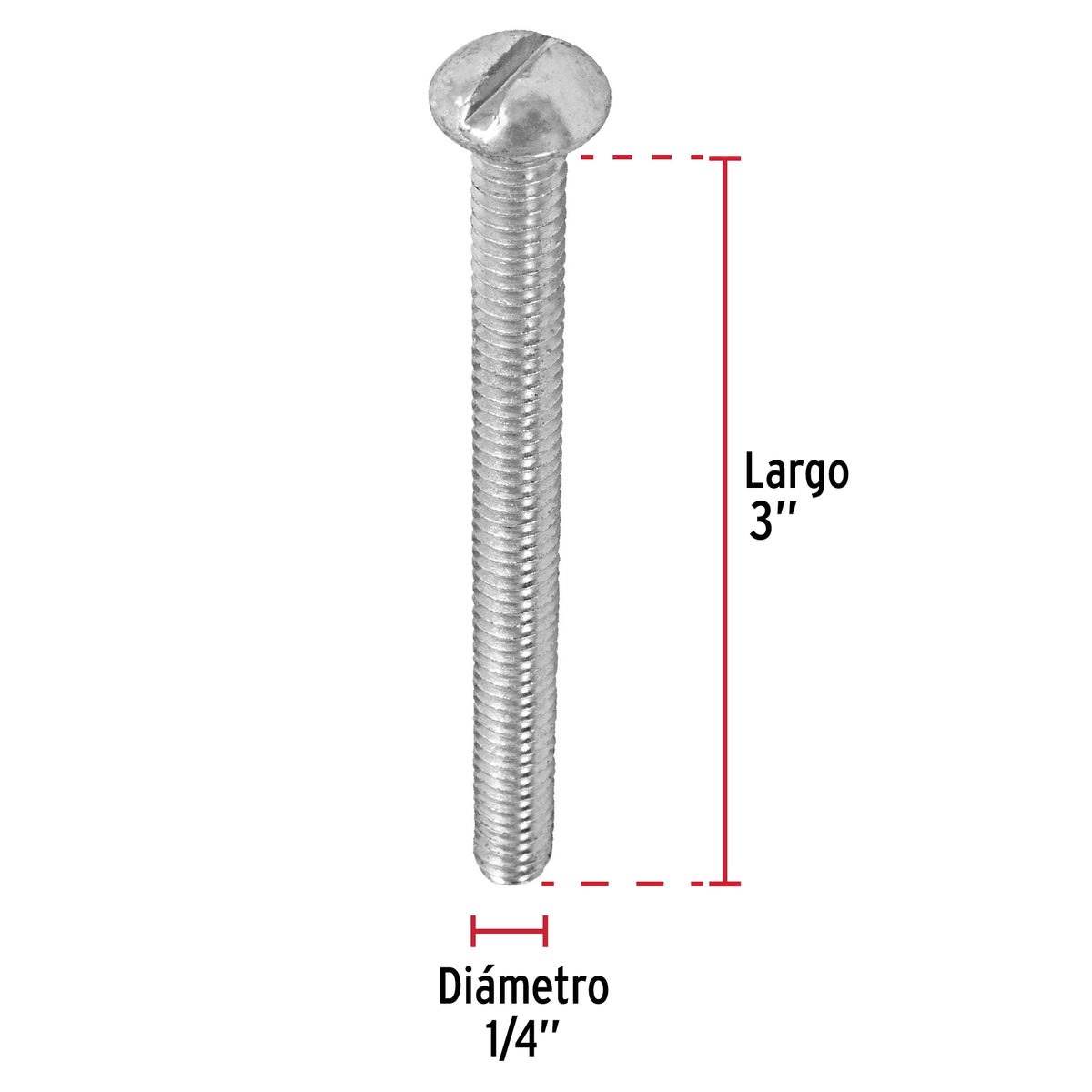 Bolsa con 50 Tornillos 1/4' X 3' Tipo Estufa, Fiero