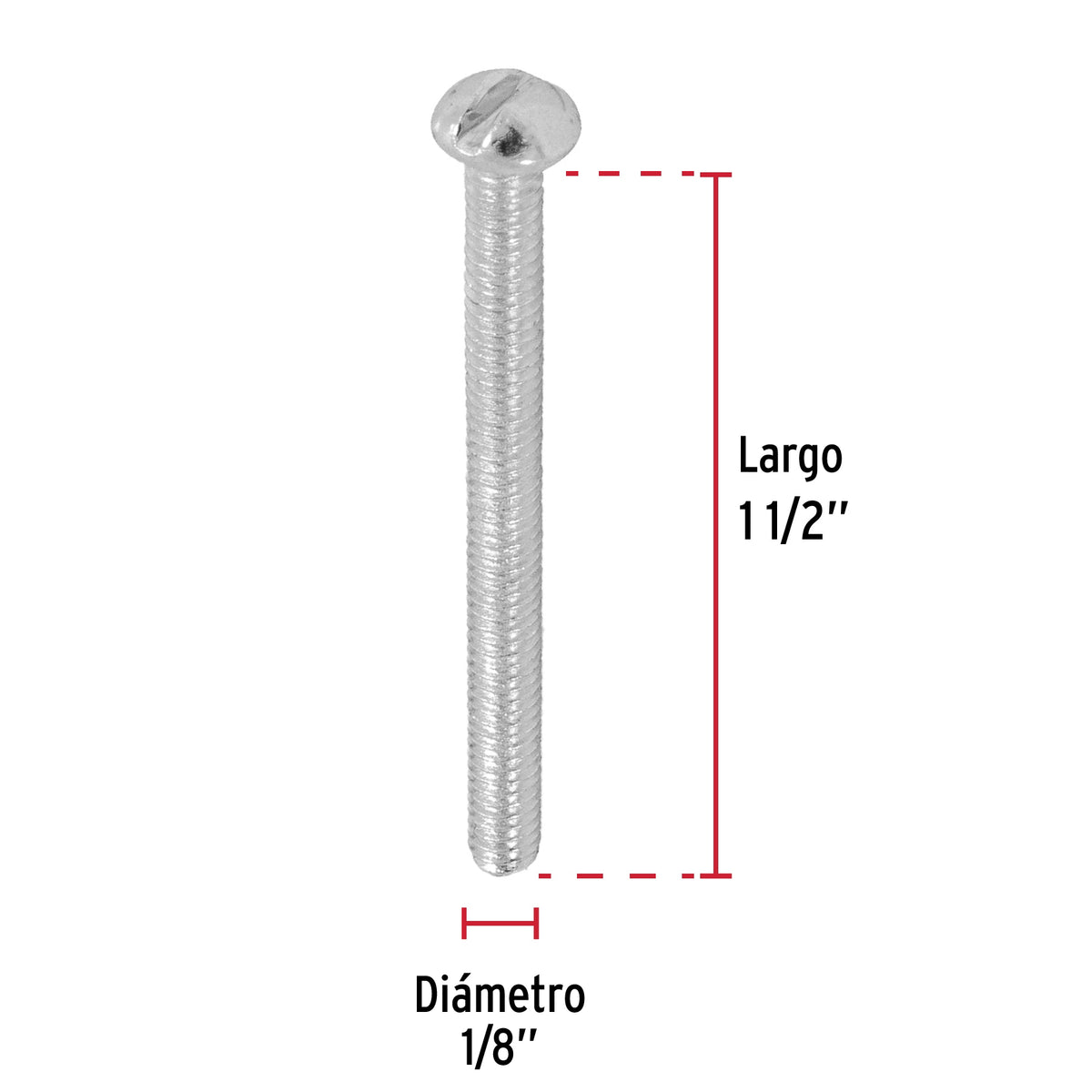 Bolsa con 300 Tornillos 1/8' X 1-1/2' Tipo Estufa, Fiero