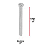 Bolsa con 300 Tornillos 1/8' X 1-1/2' Tipo Estufa, Fiero
