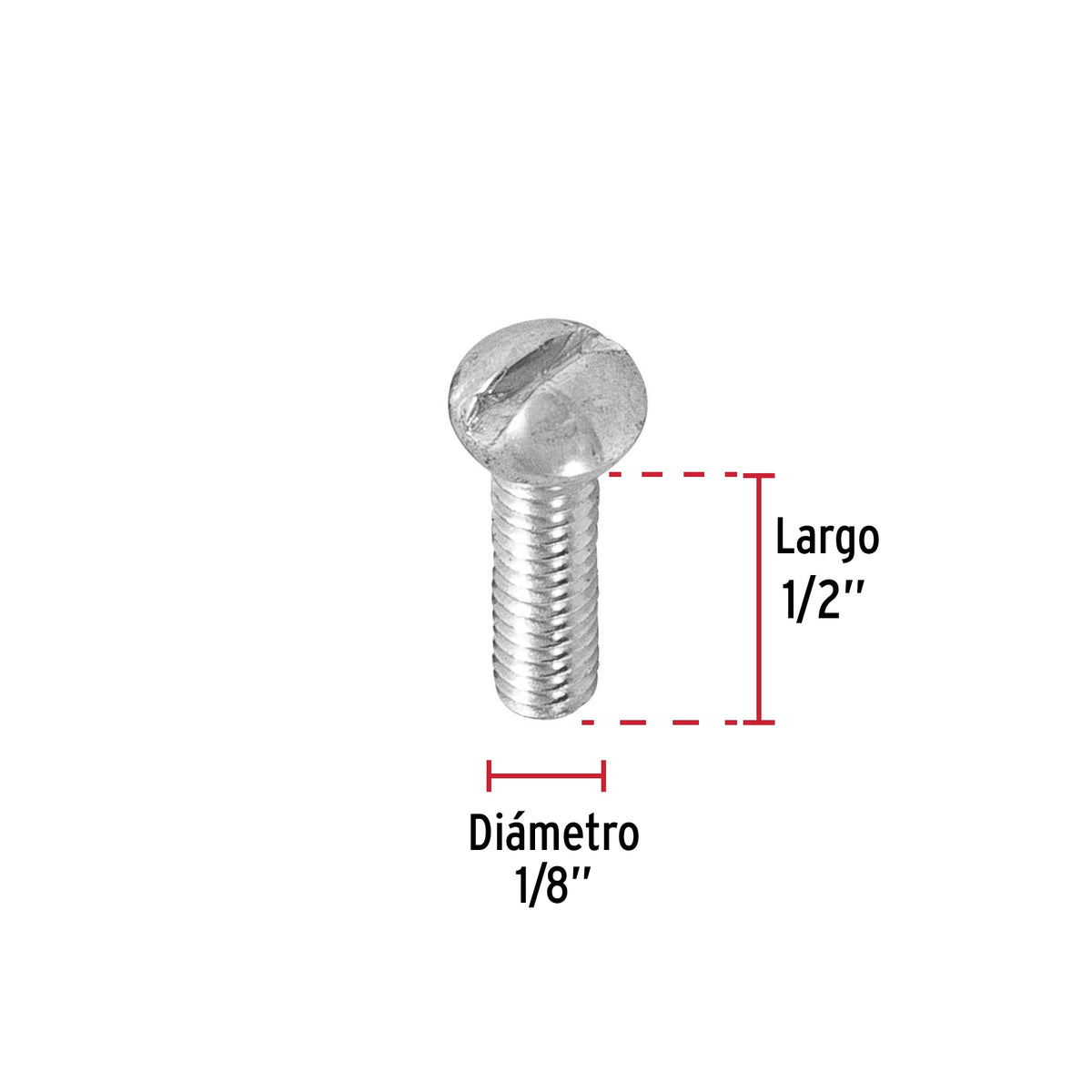 Bolsa con 700 Tornillos 1/8' X 1/2' Tipo Estufa, Fiero