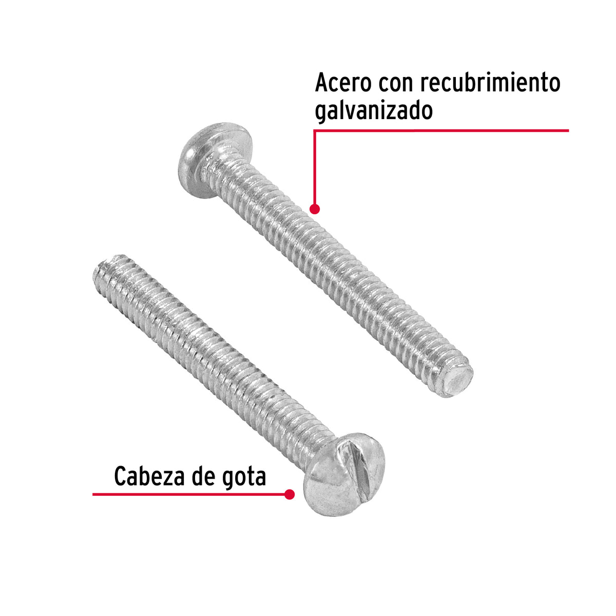 Bolsa con 400 Tornillos 1/8' X 1' Tipo Estufa, Fiero