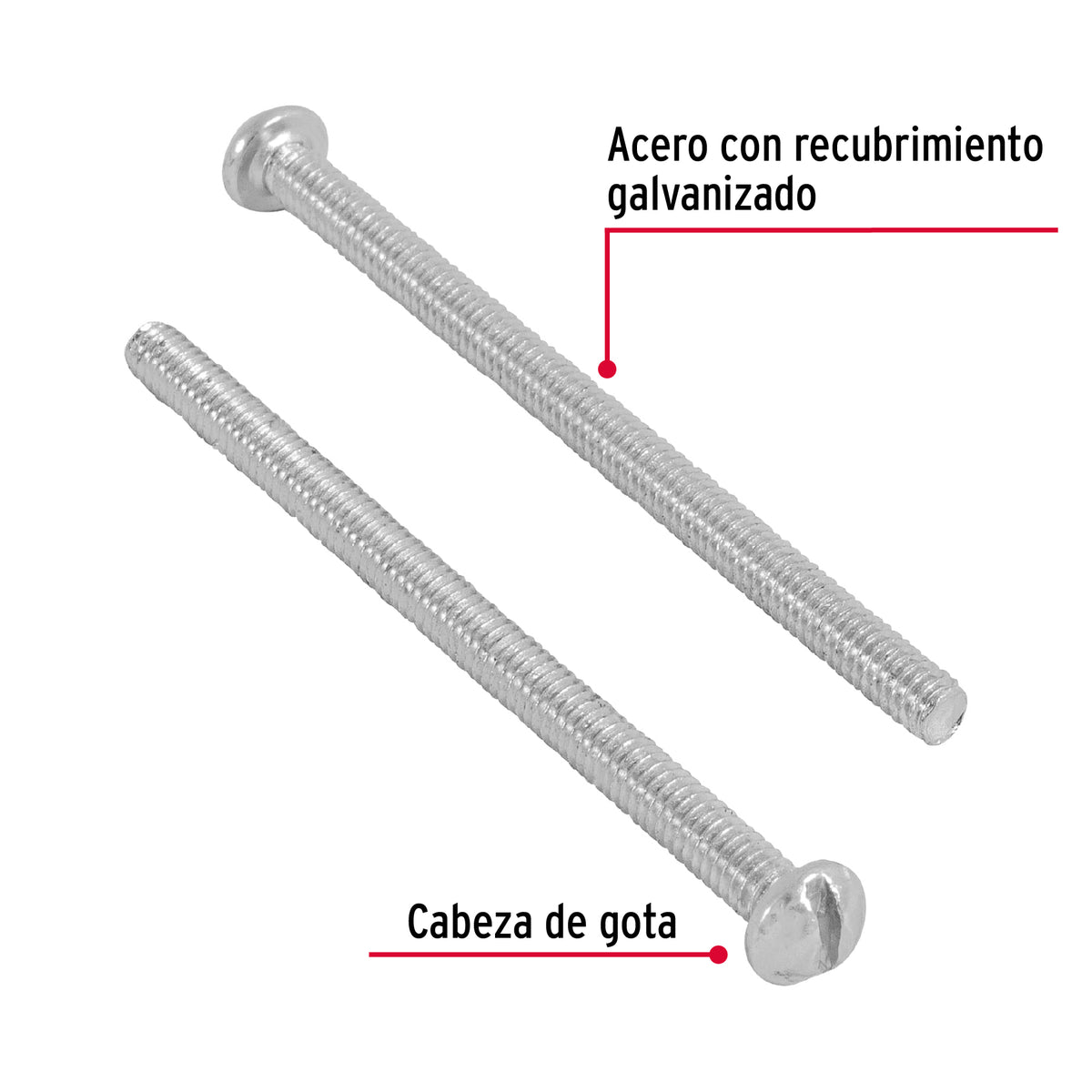 Bolsa con 250 Tornillos 1/8' X 2' Tipo Estufa, Fiero